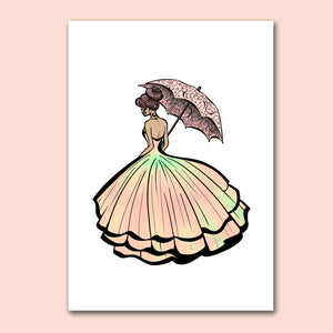 Art Print Lady with an Umbrella