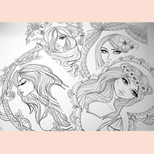 Load image into Gallery viewer, Colouring Pages Girls Set 03
