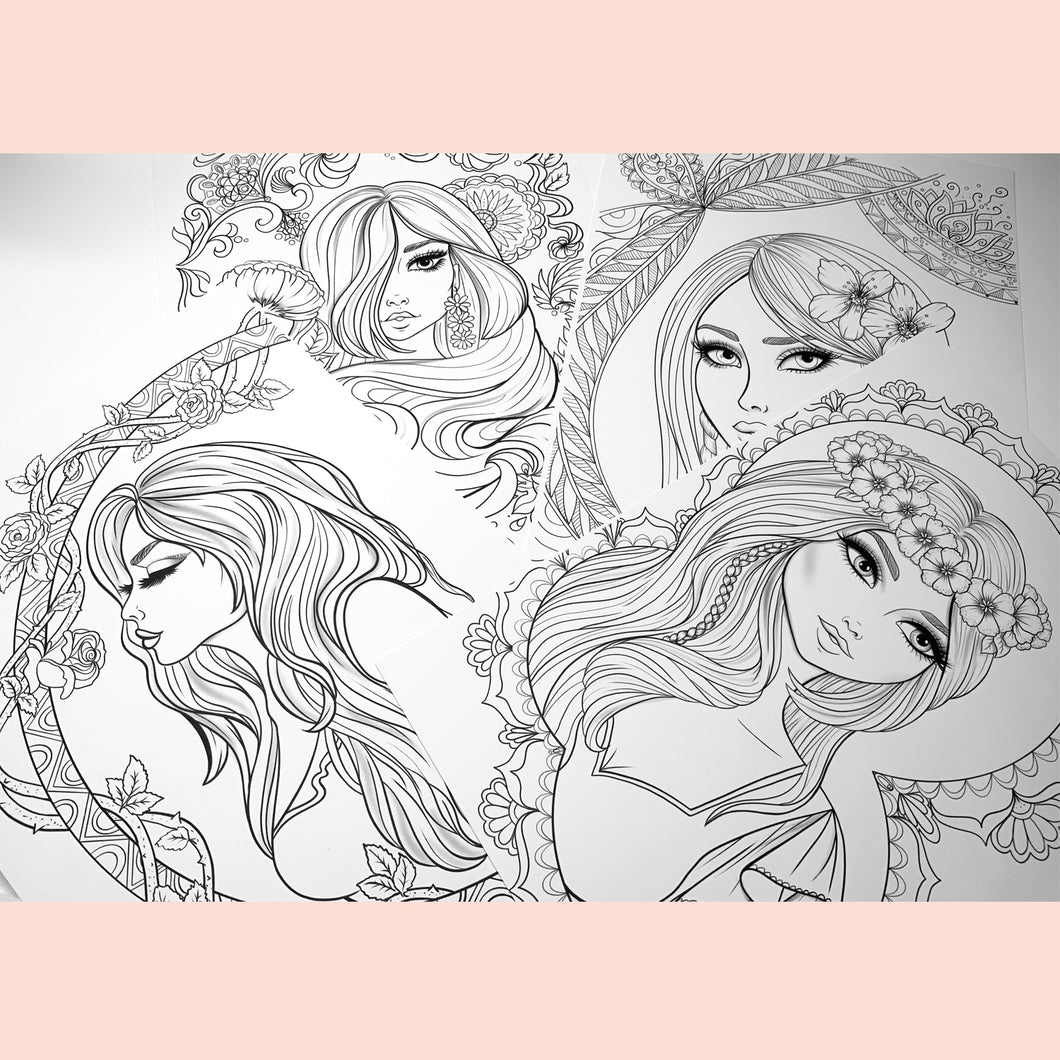 Colouring Pages Girls Set 03