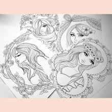 Load image into Gallery viewer, Colouring Pages Girls Set 03
