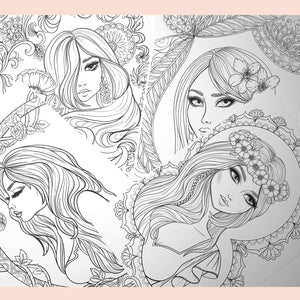 Colouring Pages Girls Set 03