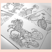 Load image into Gallery viewer, Colouring Pages Set of 5 pages Lucky Animals
